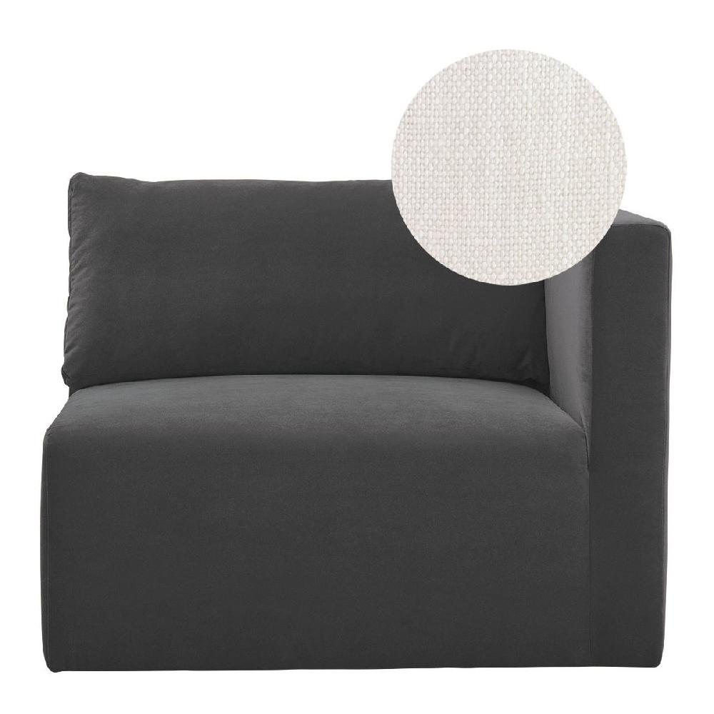 blanc d'ivoire Canapé LOU en lin - Blanc - Module droit