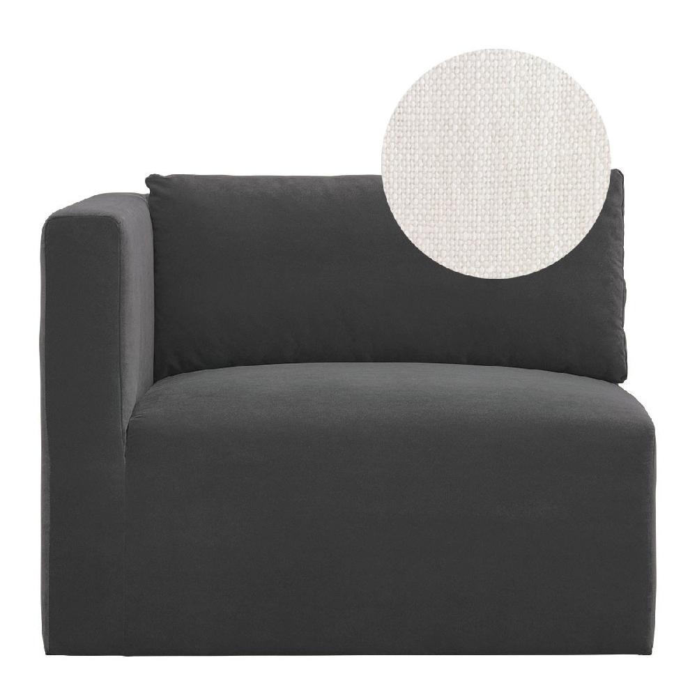 blanc d'ivoire Canapé LOU en lin - Blanc - Module gauche