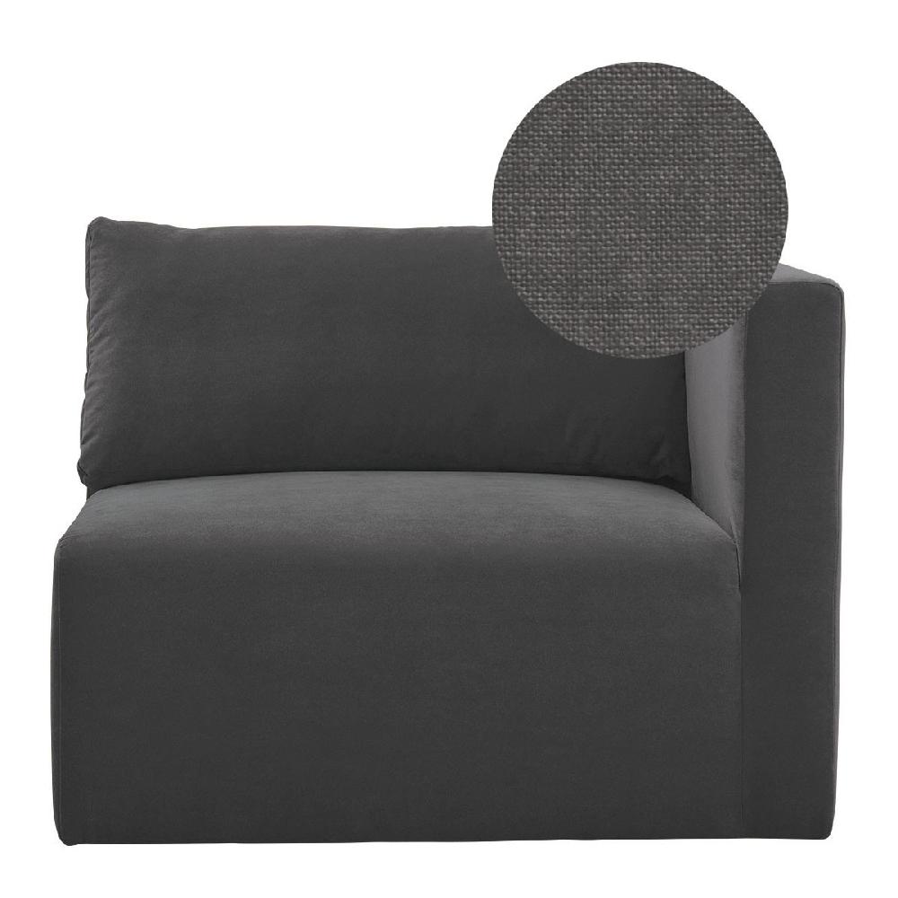 blanc d'ivoire Canapé LOU en lin - Gris foncé - Module droit