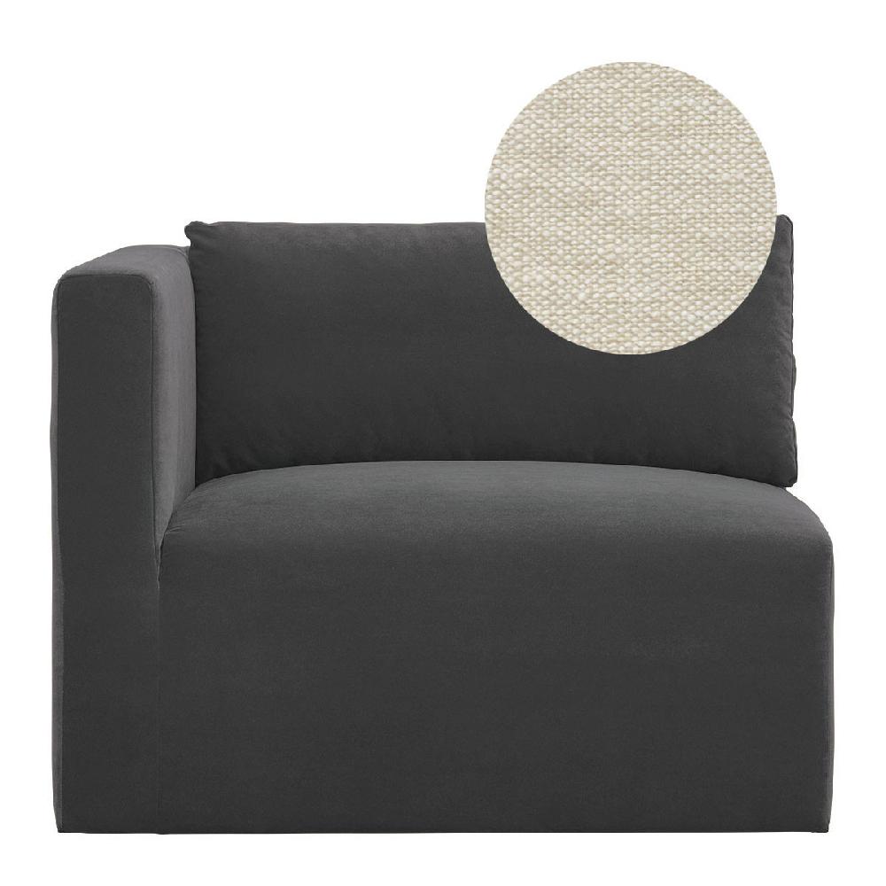 blanc d'ivoire Canapé LOU en lin mélangé - Écru - Module gauche