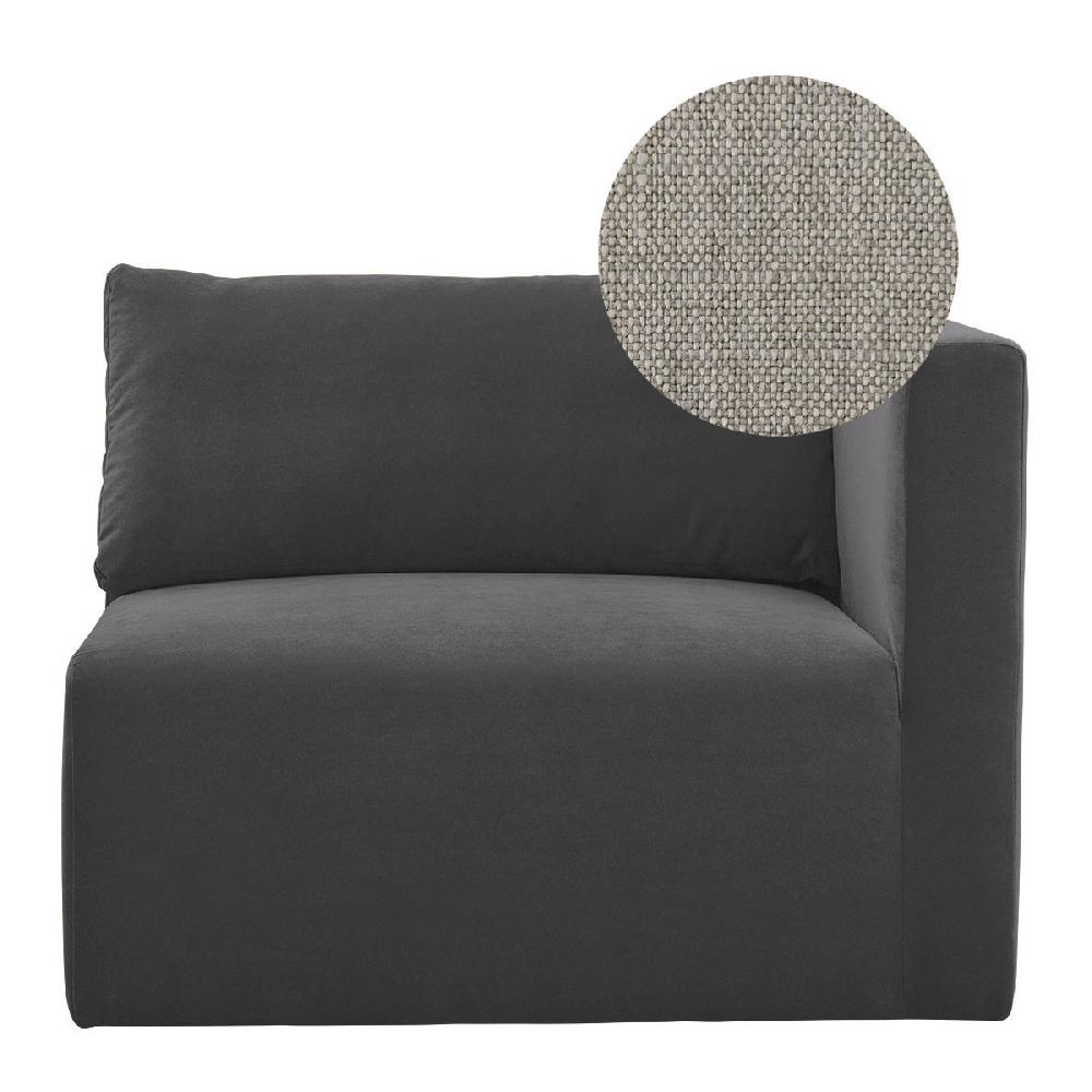 blanc d'ivoire Canapé LOU en lin mélangé - Gris clair - Module droit