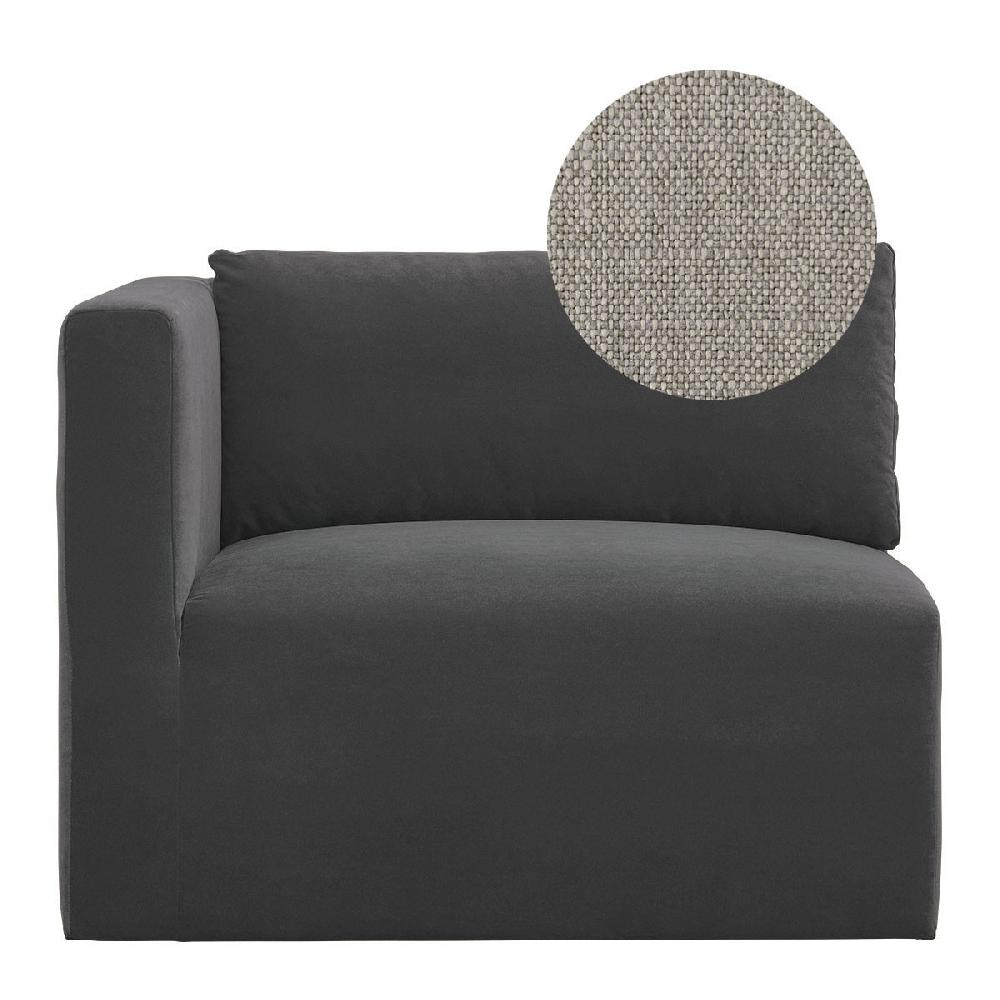 blanc d'ivoire Canapé LOU en lin mélangé - Gris clair - Module gauche