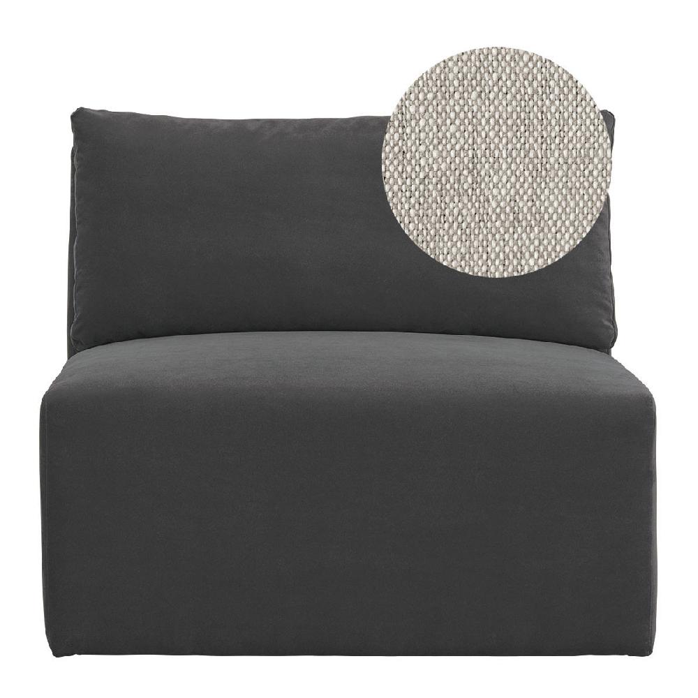 blanc d'ivoire Canapé LOU en lin mélangé - Naturel - Module central - L. 91.5 cm