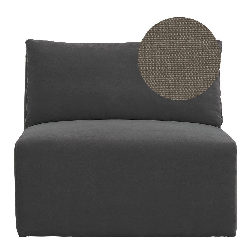 blanc d'ivoire Canapé LOU en lin - Taupe - Module central - L. 91.5 cm