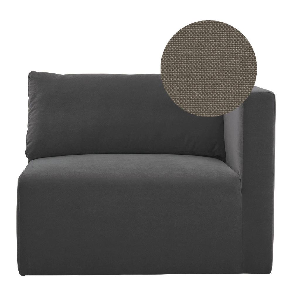 blanc d'ivoire Canapé LOU en lin - Taupe - Module droit