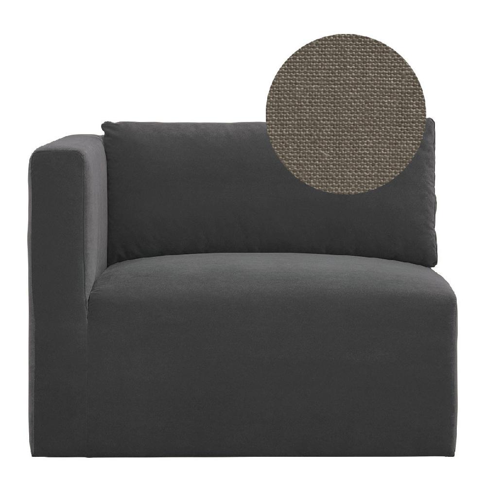 blanc d'ivoire Canapé LOU en lin - Taupe - Module gauche