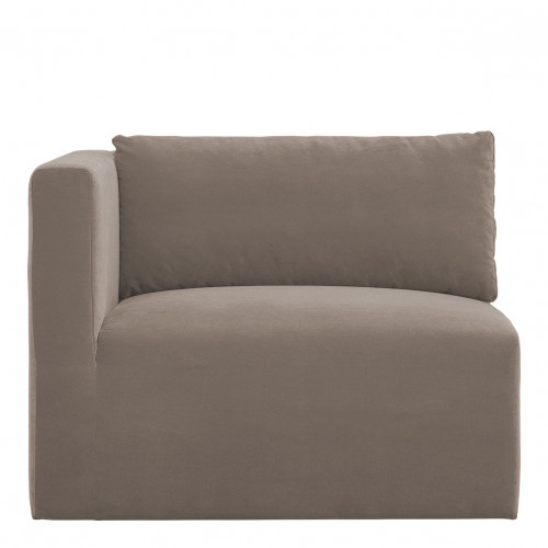 Blanc D'ivoire Canapé LOU En Velours De Coton - 3 Modules - L. 297 Cm - Taupe