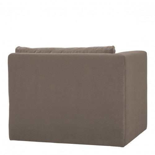 Blanc D'ivoire Canapé LOU En Velours De Coton - 3 Modules - L. 297 Cm - Taupe