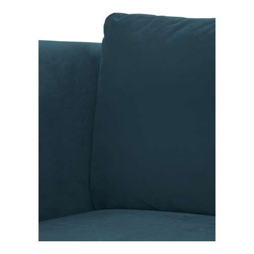Blanc D'ivoire Canapé LOU En Velours De Coton - 3 Modules - L. 297 Cm - Bleu Paon