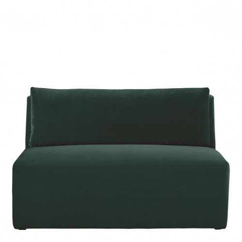 Blanc D'ivoire Canapé LOU En Velours De Coton - 3 Modules - L. 336 Cm - Vert Forêt