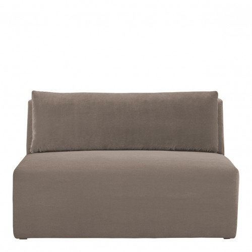 Blanc D'ivoire Canapé LOU En Velours De Coton - 3 Modules - L. 336 Cm - Taupe