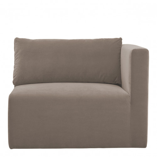 Blanc D'ivoire Canapé LOU En Velours De Coton - 3 Modules - L. 336 Cm - Taupe