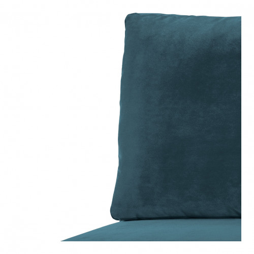 Blanc D'ivoire Canapé LOU En Velours De Coton - Bleu Paon - Module Central - L. 130 Cm