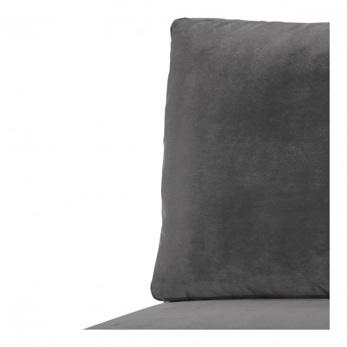 Blanc D'ivoire Canapé LOU En Velours De Coton - Gris Foncé - Module Central - L. 130 Cm