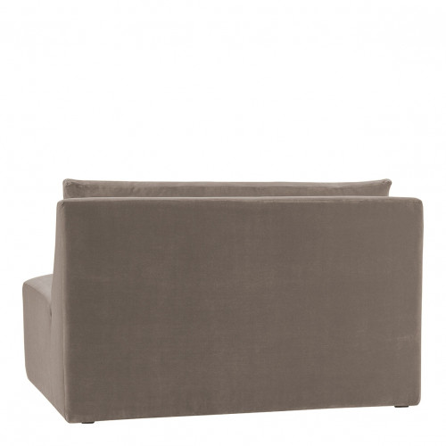 Blanc D'ivoire Canapé LOU En Velours De Coton - Taupe - Module Central - L. 130 Cm