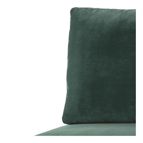 Blanc D'ivoire Canapé LOU En Velours De Coton - Vert Forêt - Module Central - L. 130 Cm