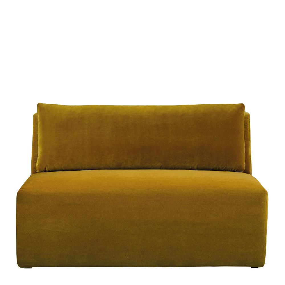 blanc d'ivoire Canapé LOU en velours - Safran - Module central - L. 130 cm