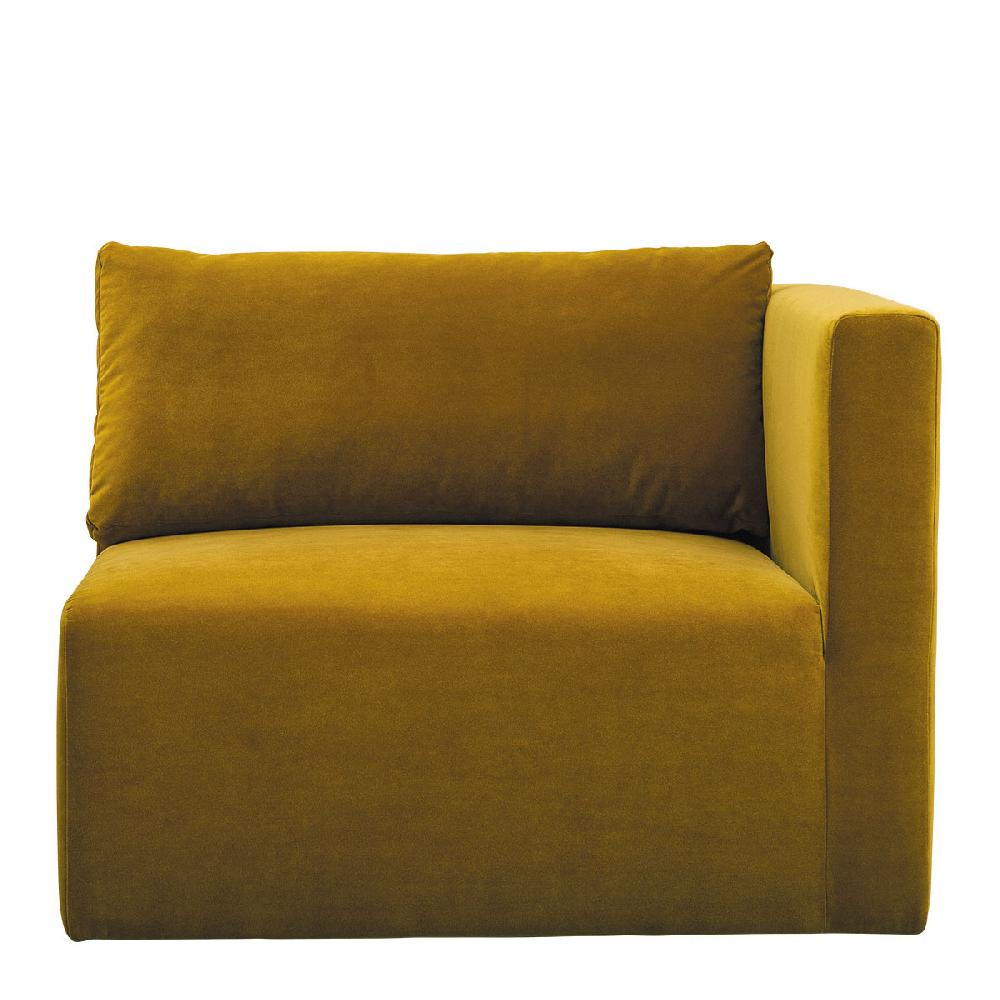 blanc d'ivoire Canapé LOU en velours - Safran - Module droit