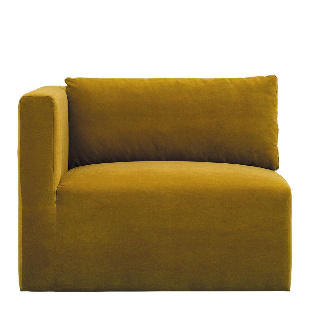 blanc d'ivoire Canapé LOU en velours - Safran - Module gauche