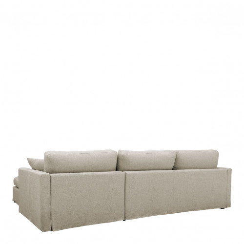 Blanc D'ivoire Canapé Méridienne Réversible ANGIE En Lin - Beige