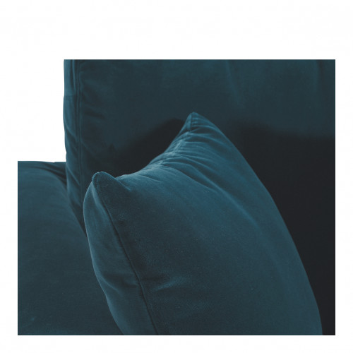 Blanc D'ivoire Canapé Méridienne Réversible ANGIE En Velours - Bleu Paon