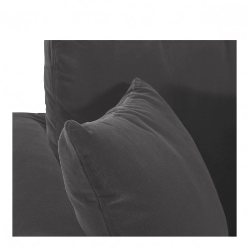 Blanc D'ivoire Canapé Méridienne Réversible ANGIE En Velours - Gris Foncé