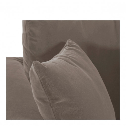 Blanc D'ivoire Canapé Méridienne Réversible ANGIE En Velours - Taupe