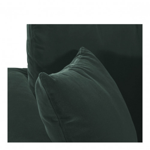 Blanc D'ivoire Canapé Méridienne Réversible ANGIE En Velours - Vert Forêt