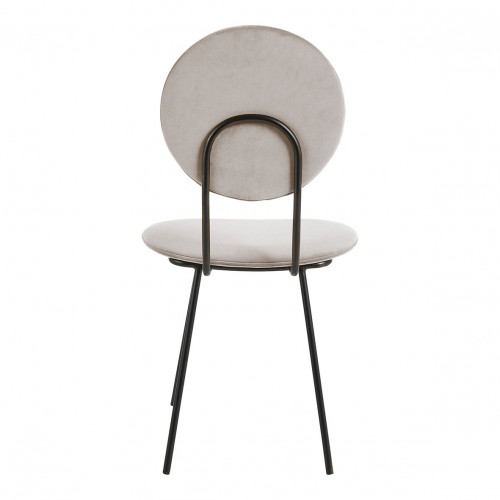 Blanc D'ivoire Chaise COLETTE En Velours Et Métal - Gris Perle