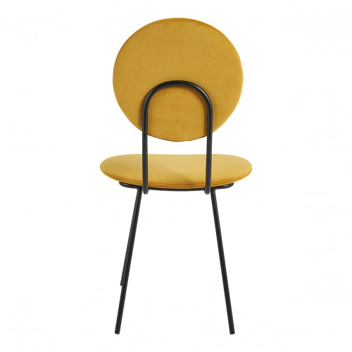 Blanc D'ivoire Chaise COLETTE En Velours Et Métal - Safran