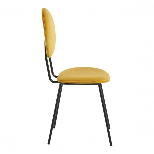 Blanc D'ivoire Chaise COLETTE En Velours Et Métal - Safran