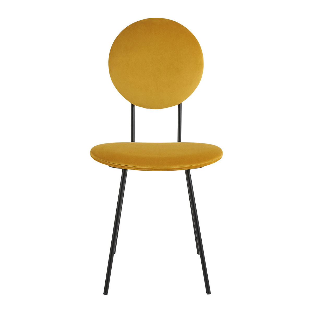 blanc d'ivoire Chaise COLETTE en velours et métal - Safran