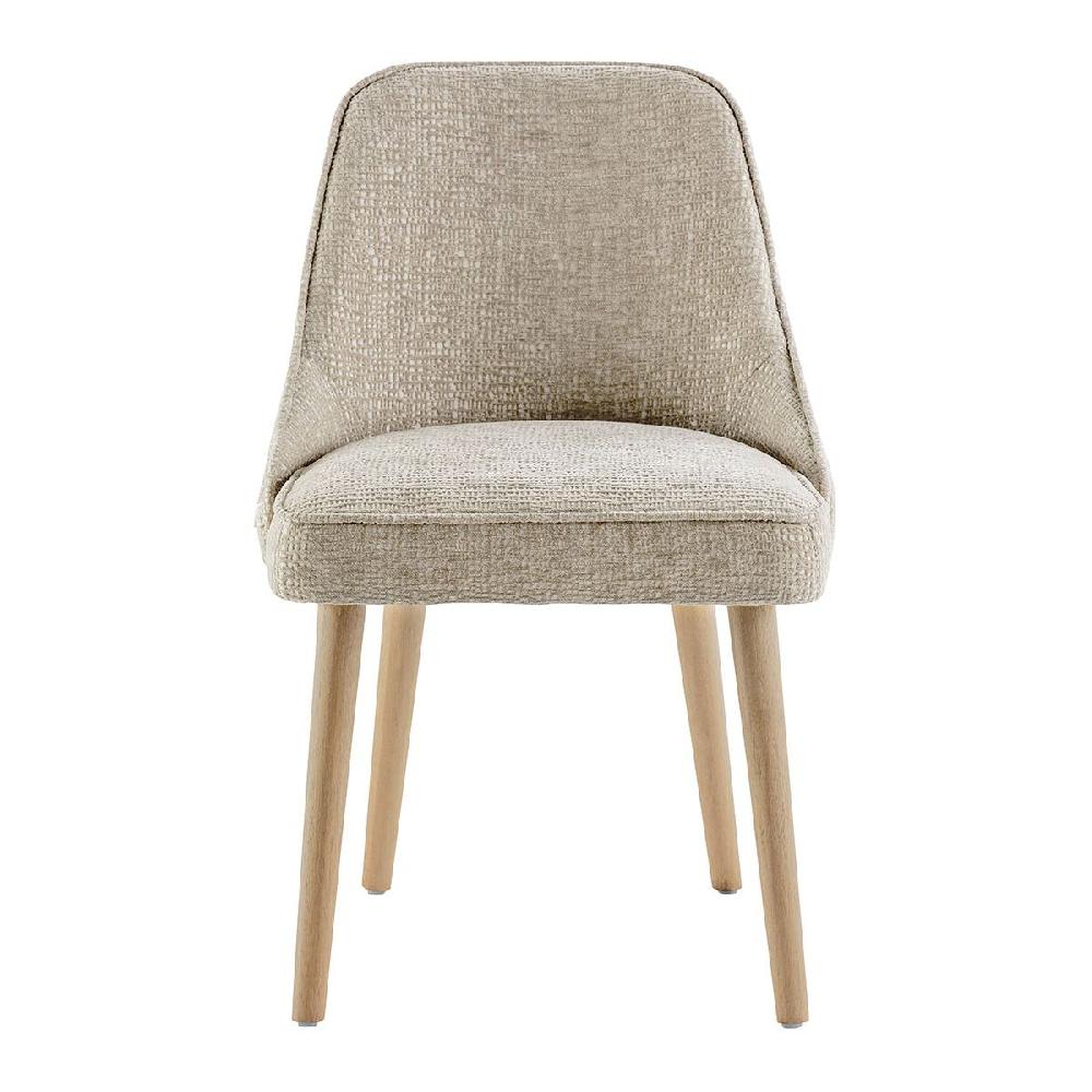 blanc d'ivoire Chaise MARCUS en tissu jacquard de velours - Sable blanc d'ivoire Chaise MARCUS en tissu jacquard de velours - Sable