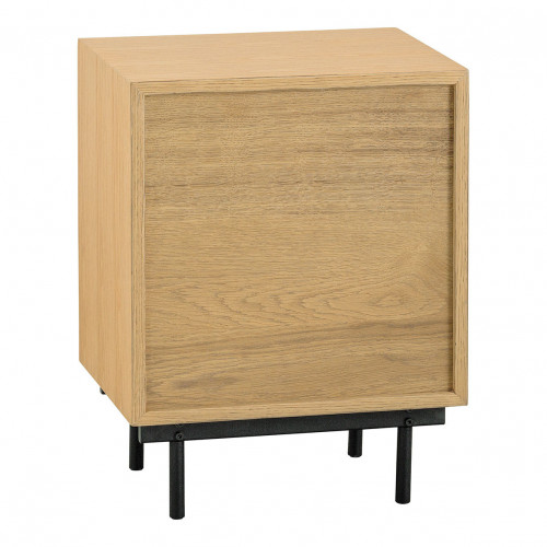 Blanc D'ivoire Chevet AUGUSTIN En Chêne Clair Et Cannage