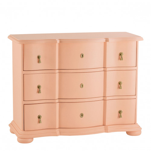 Blanc D'ivoire Commode CARLOTTA - Petit Modèle - Rose Pastel
