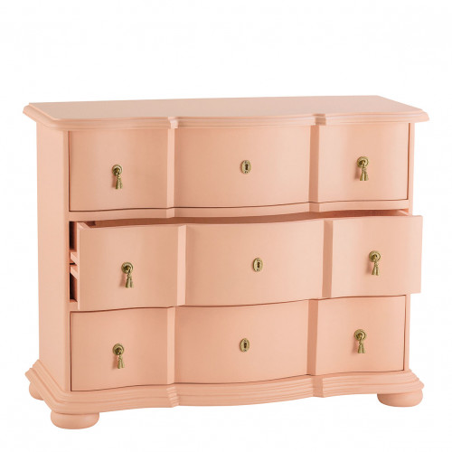 Blanc D'ivoire Commode CARLOTTA - Petit Modèle - Rose Pastel