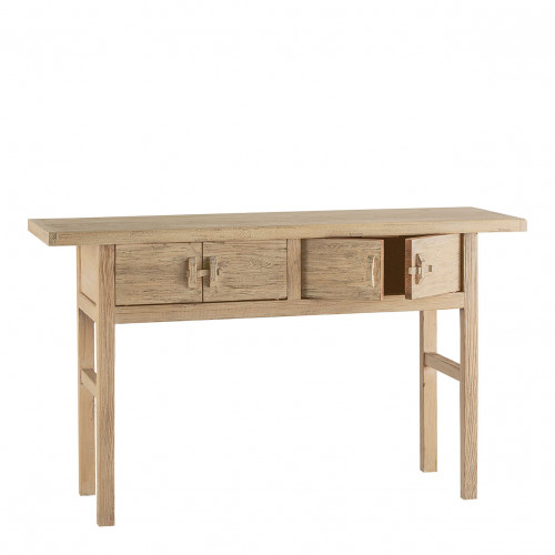 Blanc D'ivoire Console BAO Avec 2 Tiroirs En Orme Recyclé - Naturel