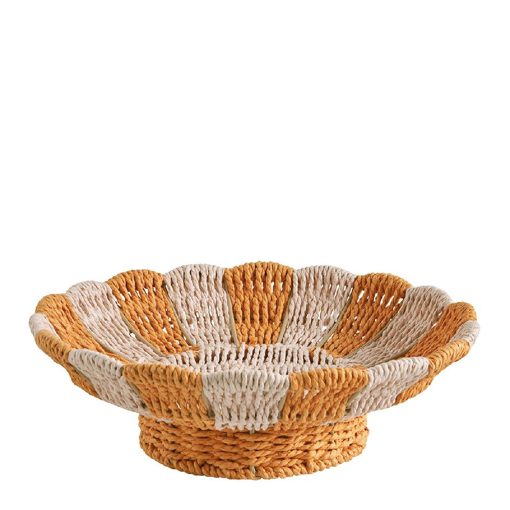 blanc d'ivoire Coupe décorative HOKA en corde de papier - Orange et rose - ø 30 cm
