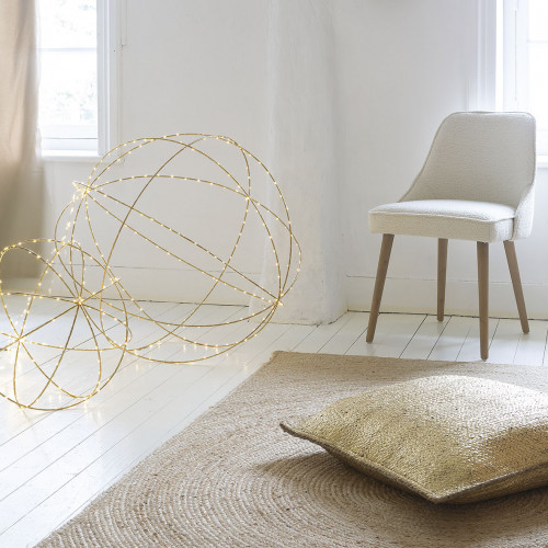 Blanc D'ivoire Coussin APOLLO En Jute - Doré - 60 X 60 Cm