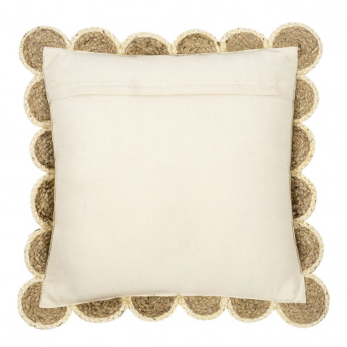 Blanc D'ivoire Coussin ÉNOLA En Jute - Naturel Et Blanc - 60 X 60 Cm