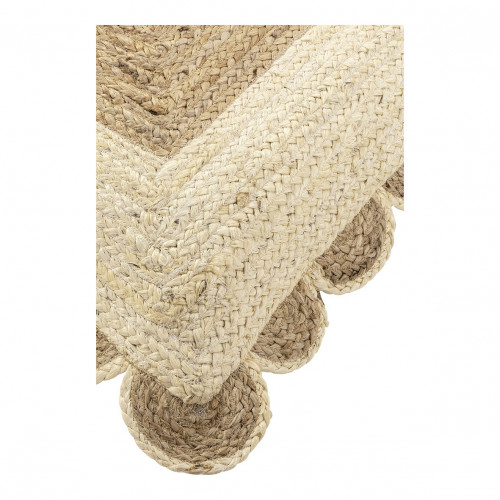 Blanc D'ivoire Coussin ÉNOLA En Jute - Naturel Et Blanc - 60 X 60 Cm