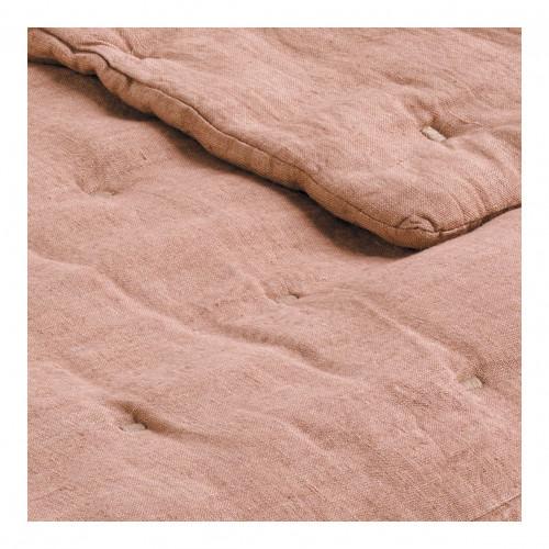 Blanc D'ivoire Couvre-lit CHLOÉ En Lin Lavé - 230 X 180 Cm - Blush