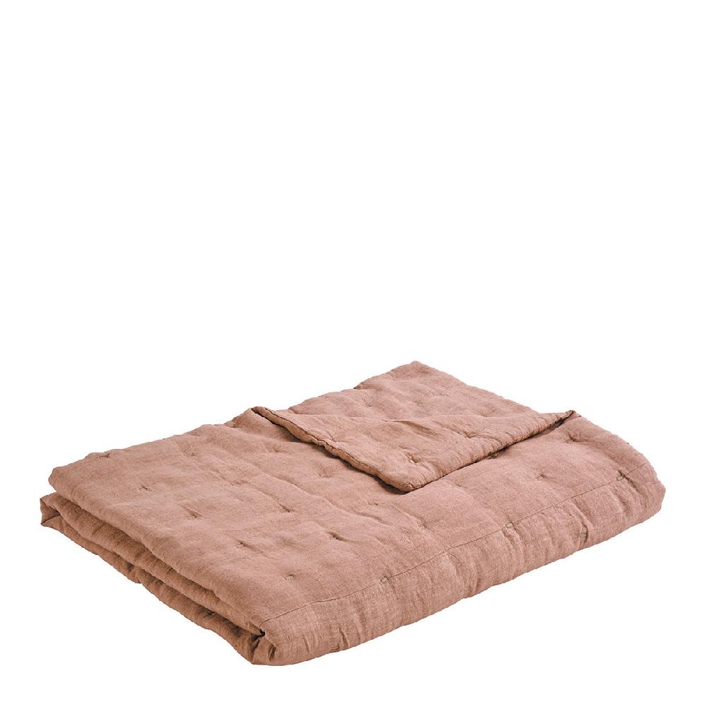 Blanc D'ivoire Couvre-lit CHLOÉ En Lin Lavé - 230 X 180 Cm - Blush
