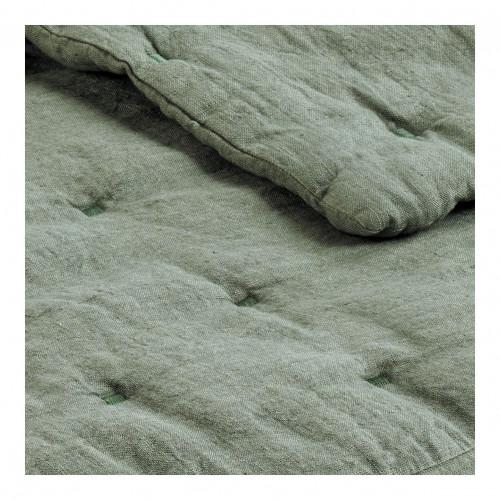 Blanc D'ivoire Couvre-lit CHLOÉ En Lin Lavé - 230 X 180 Cm - Céladon