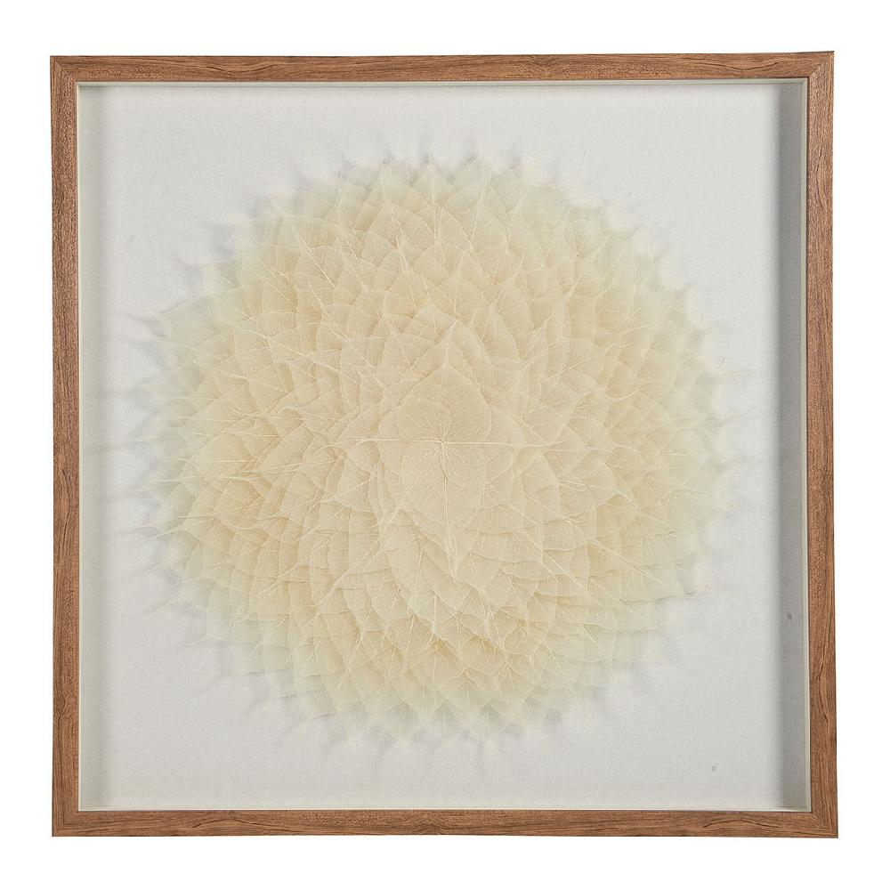 blanc d'ivoire Décoration murale FLEUR en feuilles de palmier - Écru