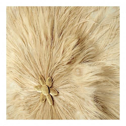 Blanc D'ivoire Décoration Murale FLEUR En Plumes - Écru