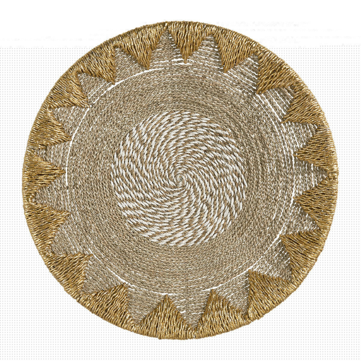 blanc d'ivoire Décoration murale MALENA en jonc de mer et raphia - ø 70 cm