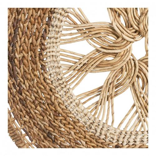 Blanc D'ivoire Décoration Murale MANDALA En Abaca - ø 55 Cm