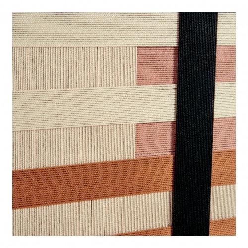 Blanc D'ivoire Décoration Murale QUADRA En Corde De Coton - Beige Marron Et Noir