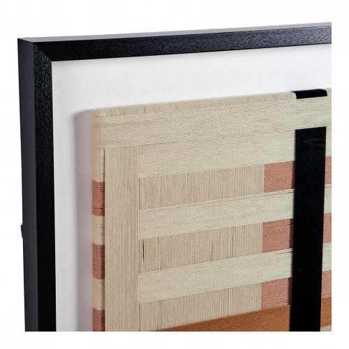 Blanc D'ivoire Décoration Murale QUADRA En Corde De Coton - Beige Marron Et Noir